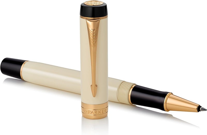 Parker Duofold International Rollerball Pen - Ivorine with Gold-Plated Trims - Image 3